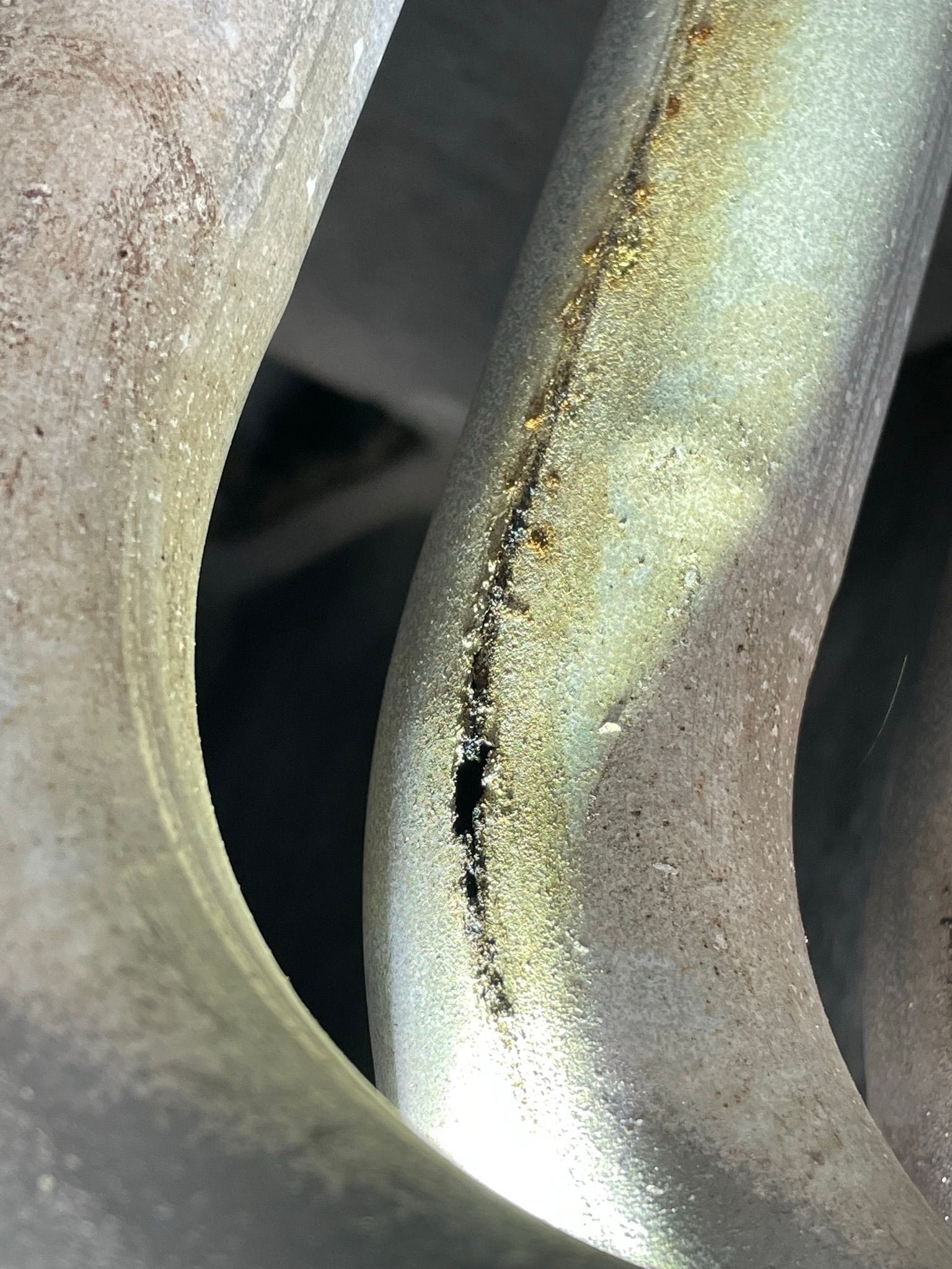 Cracked Heat Exchanger Found on a Natural Gas Furnace.